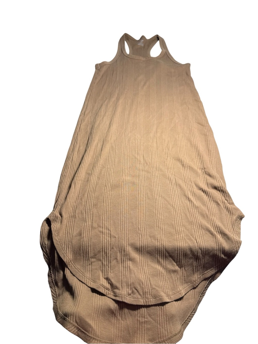 aerie Ribbed Tank Maxi Dress in Brown Taupe